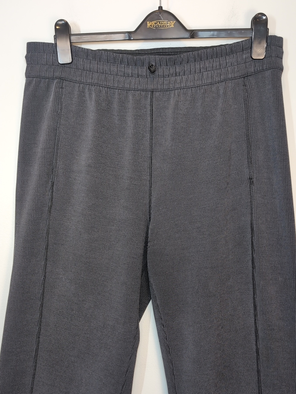 Lululemon Ribbed Softstreme High Rise Pants Grey Wide Leg Womens Size Large - Picture 5 of 16